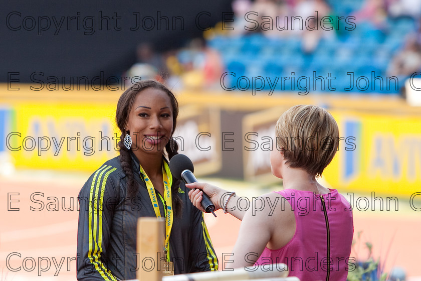 IMG 7959 
 Jade Johnson 
 Keywords: Jade Johnson,Katharine Merry,UK Athletics championships 2010,interview,trackside