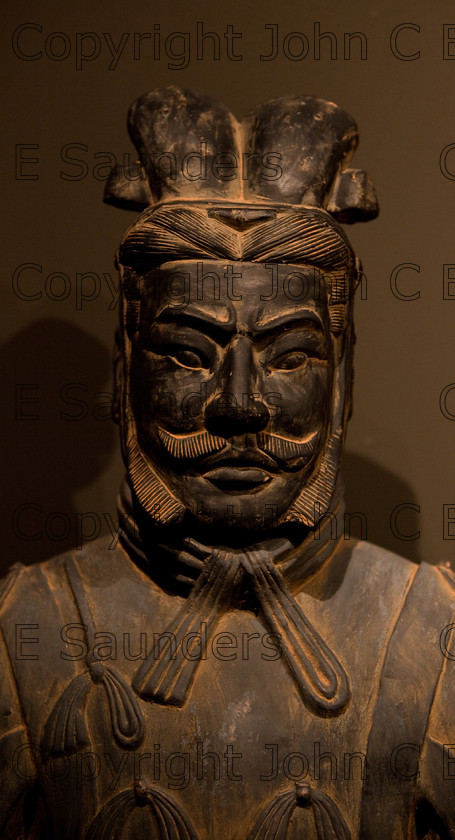 IMG 2796 
 Terracotta warrior bust from the Han dynasty (206 - 8CE). 
 Keywords: Qin, ancient, art, brown, bust, chinese, clay, culture, dark, dynasty, head, history, man, sculpture, shadows, statue, terracotta, warrior