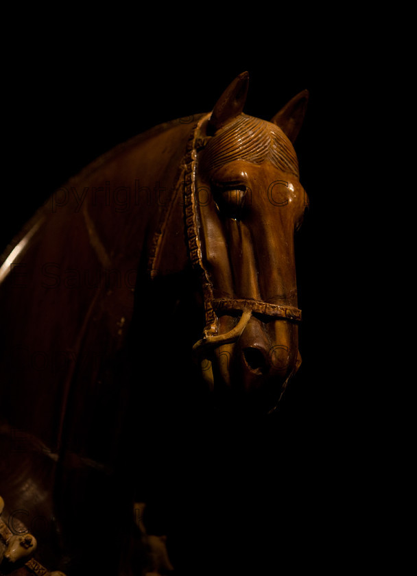 IMG 2754 
 Terracotta polished horse head statue from Han dynasty in China ((206BCE - 8CE), deep shadows due to subdued lighting. 
 Keywords: Qin, ancient, art, brown, chinese, clay, culture, dark, dynasty, head, history, horse, sculpture, shadows, statue, terracotta