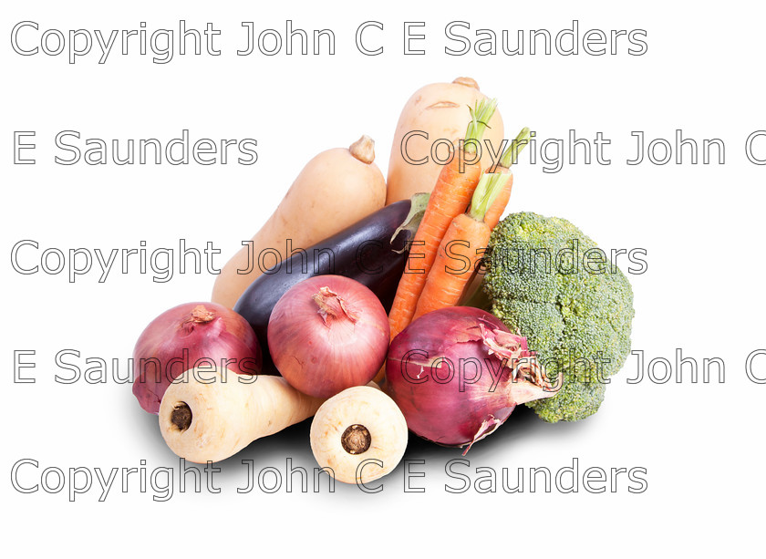 IMG 1034a 
 A collection of fresh vegetables on a white background 
 Keywords: vegetables,vegetable,isolated,white,background,carrot,carrots,aubergine,parsnip,broccoli,onions,onion,fresh,raw,food,ingredient,healthy,nutrition