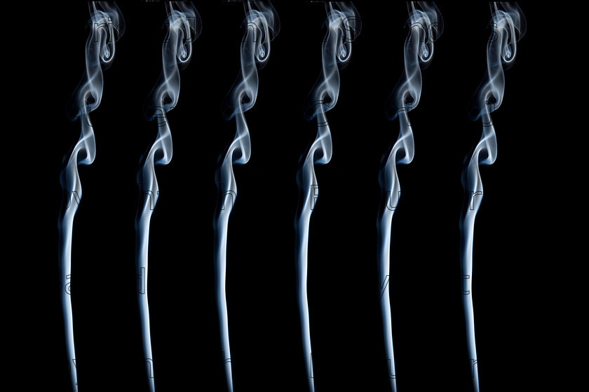 IMG 0890multi 
 Six identical wisps of smoke 
 Keywords: smoke,art,abstract,incense,wisp,fumes,zen,beauty,curve,isolated on black,pattern,black,white,grey,texture,background,copy space,form