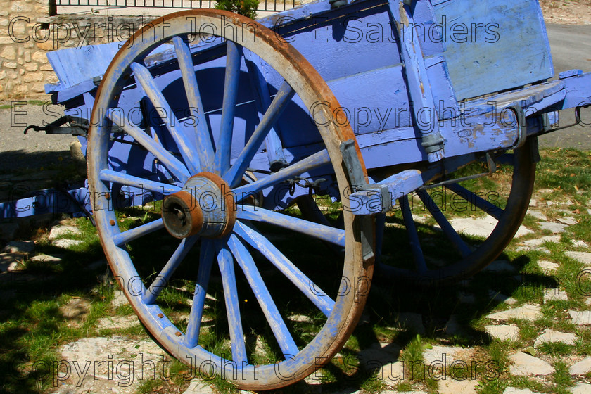 Bluecartadj 
 Blue cart 
 Keywords: cart,blue,France,horsedrawn,rustic,wooden,Provence,rural,French